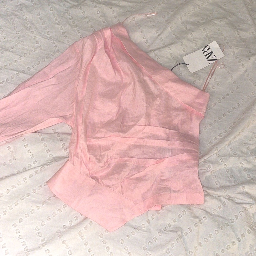 Zara Pink One Shoulder Top